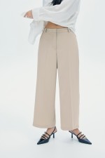 Wide-leg Twill Pants