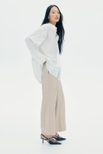 Wide-leg Twill Pants