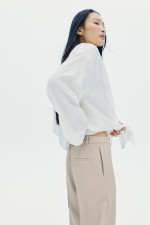 Wide-leg Twill Pants