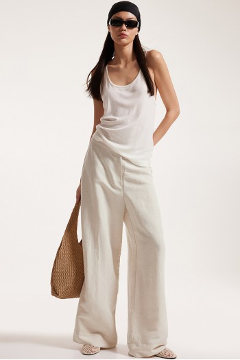 Linen-blend Pants