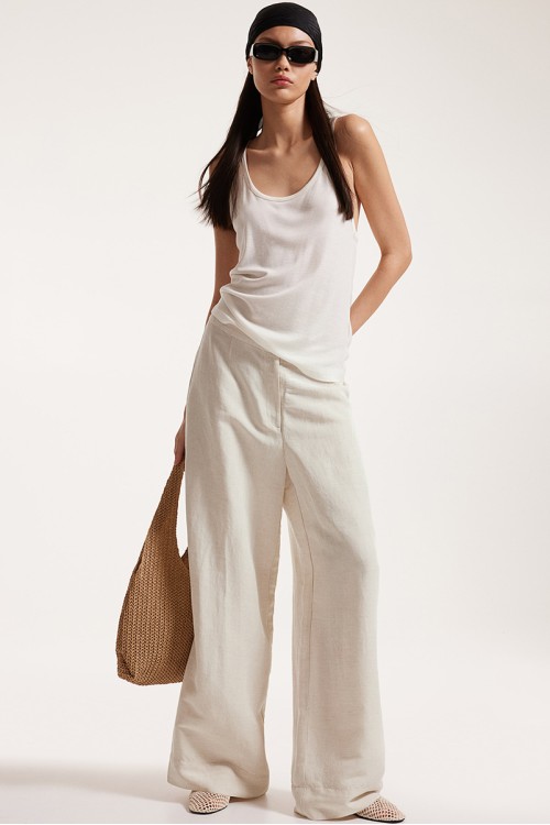 Linen-blend Pants