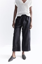 Wide-leg Linen-blend Pants